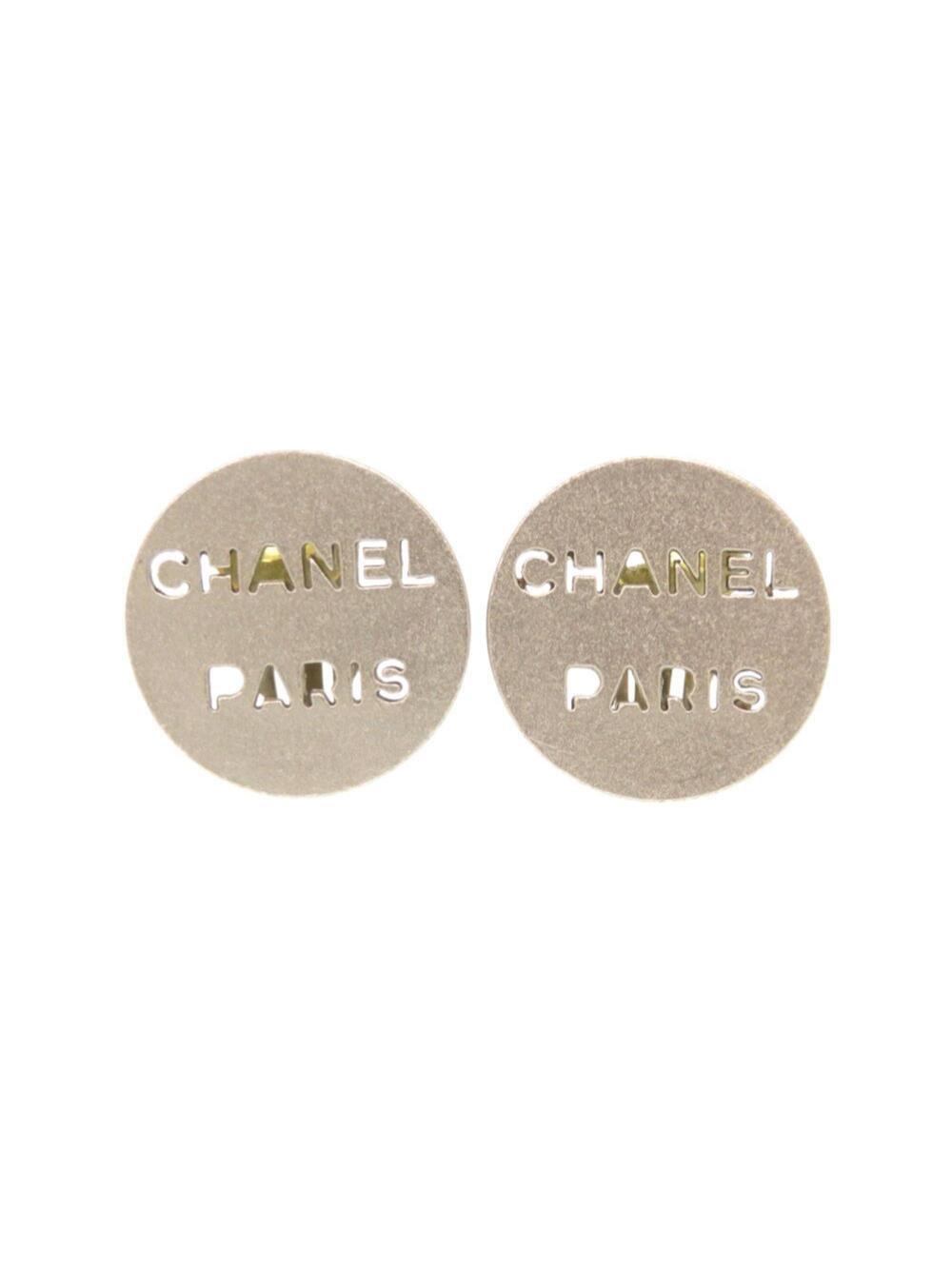 Chanel Earrings Logo Silver-Tone Metal #256883C50B